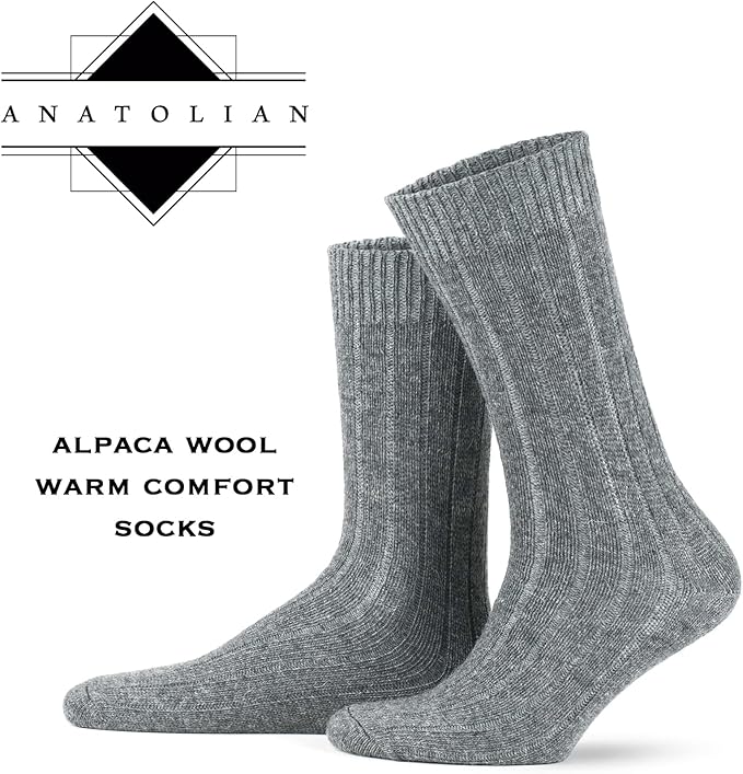 anatolian Alpaca Wool Socks Low Calf for Men Women - Warm Comfortable Everyday Casual Dress Socks