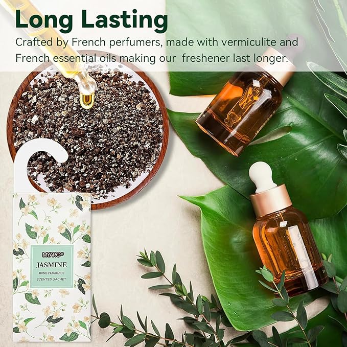 MYARO 12 Packs Large Sachets for Drawers and Closets, Large Hanging Sachet Bags Closet Air Fresheners Potpourri Bags Long-Lasting 6 Scents - Lavender, Rose, Jasmine, Ocean, Vanilla, Lily