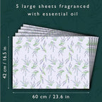 Fragrant Lavender Scented Drawer Liners in a Floral Design with Lavender Essential Oils (Folded) | Pack of 5 Sheets | Contains Essential Oils | Made in The UK