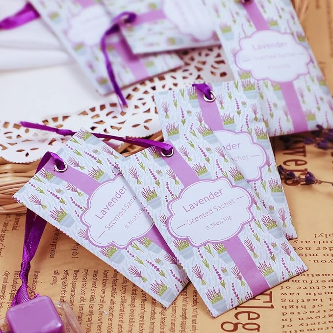 SCENTORINI Lavender Sachets for Drawers and Closets, Long-Lasting Sachets Bags, Pack of 14, Home Fragrance Sachet for Wardrobe, Closet, Drawer