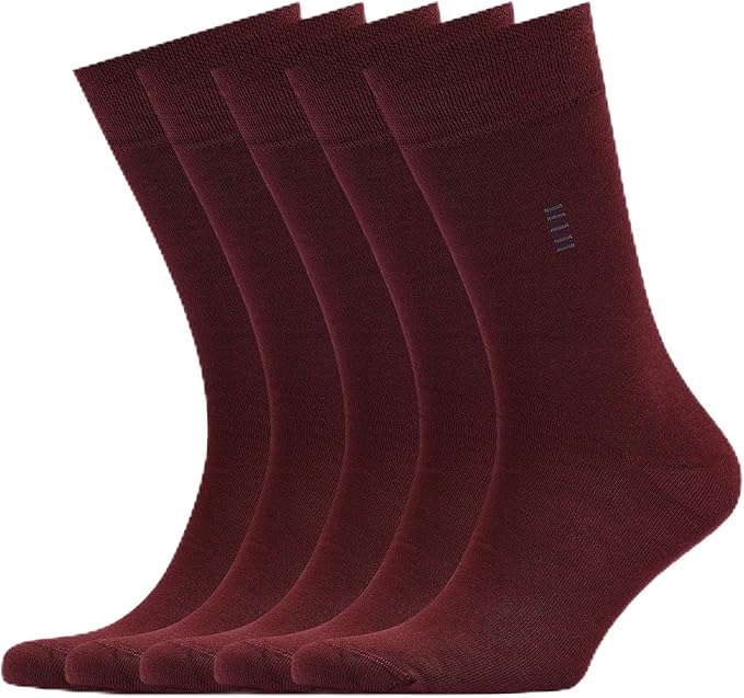 VRD Men’s Dress Socks, Bamboo 5-Pack Mens Socks, Mid Calf Length, Crew Socks Gift for Men Shoe Size 8-13