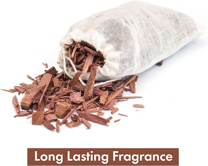 Pack of 24 Cedar Sachets Bag, Red Cedar Chips Sachets for Clothes Storage, Home Fragrance Sachet for Drawers and Closets, LV-F-CC-1