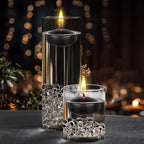 Mega Candles 48 pcs Unscented Black Floating Candles, Hand Poured Wax Candle 2 Inch Diameter, Home Décor, Wedding Receptions, Occasions, Festivities, Events, Meditations, Tranquility, Spa