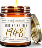 77th Birthday Gifts for Women - 'Limited Edition 1948' Soy Candle, w/Champagne on Ice I 77 Birthday Gifts for Women I 77th Birthday Gift for Her Ideas I 9oz Reusable Jar, 50Hr Burn, Made in USA