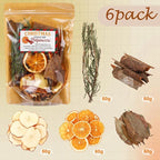 6 Pack Potpourri Simmer Kit 480g Christmas Stovetop Potpourri with Stickers Warm Holiday Scent Winter Natural Non Toxic Home Fragrance for Xmas Scent Stocking Stuffer Gifts