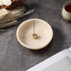 Koville Natural Marble Incense Holder, Incense Holder for Sticks with 9 Holes, Handmade Incense Burner Ash Catcher for Meditation Yoga SPA, Balsam Fir/Palo Santo/Sage/Cone(Ivory)