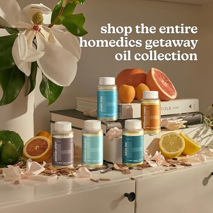 Homedics SereneScent Tokyo Tea, Fresh & Woody Home Waterless Diffuser Fragrance Oil, 120 ml, for use with Homedics SereneScent Diffusers (ARMH-970/973), Clean & Natural, up to 100% USDA Biobased