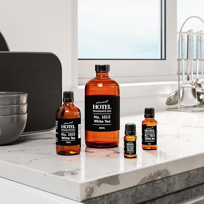 AirScent Hotel Diffuser Oil No. 1012 Inspired by The White Tea Hotel Scent - Premium Fragrance Oil for Ultrasonic and Waterless Diffusers and Crafting - 120 mL, 4 fl oz Bottle