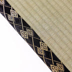 Asayu Mini Tatami mat Made of Real Igusa Rush Grass, Made in Japan, for Bonsai, Doll Stand, Coaster, Incense Holder (Black)