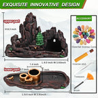 Mountain Waterfall Incense Burner，Backfall Incense Holder River, Incense Falls Meditation Decor for Room with Upgrade Incense Cones and Accessories (5in1 Palo Santo)