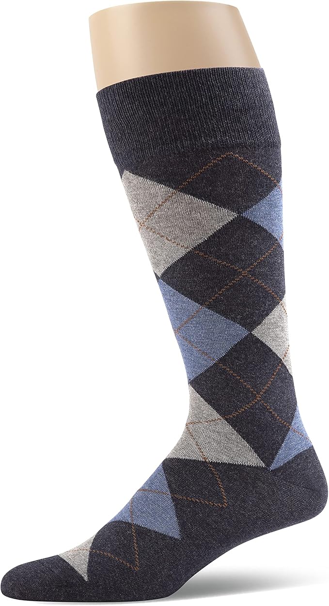 Men’s Argyle Dress Socks, Combed Cotton, Pack of 3