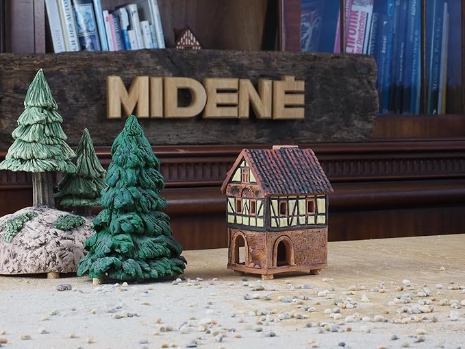 Ceramic Houses Collection - Collectible Miniature of Historic House in Lauterbach Germany - Cone Incense Holder Room Decor - Ceramic Incense Burner S19-2