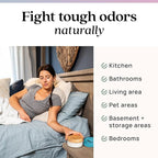 Azuna Air Freshener & Odor Eliminator for Strong Odor | 1 Room Kit Includes (1) Empty Luxe Glass Jar & 8oz Refill with Tea Tree Essential Oil Gel | Aromatherapy | Last 60-90 Days