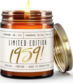 66th Birthday Gifts for Women - 'Limited Edition 1959' Soy Candle, w/Champagne on Ice I 66 Birthday Gifts for Women I 66th Gift for Her Ideas I 9oz Reusable Jar, 50Hr Burn, Made in USA