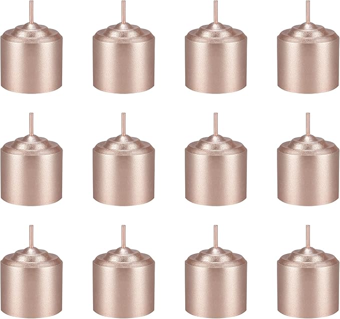 Mega Candles 12 pcs Unscented Rose Gold Votive Candles, Hand Poured Wax Candle 10 Hours 1.38 Inch x 1.5 Inch, Home Décor, Wedding Receptions, Centerpieces, Occasions, Events, Meditations, Holders