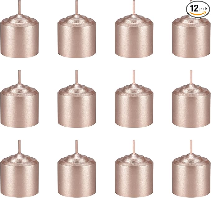 Mega Candles 12 pcs Unscented Rose Gold Votive Candles, Hand Poured Wax Candle 10 Hour 1.38 Inch x 1.5 Inch, Home Décor, Wedding Receptions, Centerpieces, Occasions, Events, Festivities, Meditations