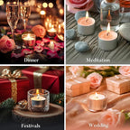 Unscented Tea Lights Candles 240 Pack, 8 Hours Long Burning,White Tea Candles Bulk, Bright Burn with Palm Wax,Smokeless Tealight Candles for Wedding,Centerpiece,Christmas Lights,Home Decorative