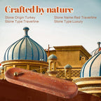 Koville Red Travertine Incense Holder, Incense Holder for Sticks, Natural Stone Incense Burner Ash Catcher for Meditation Yoga SPA, Balsam Fir/Palo Santo/Sage/Cone, Home Table Decor