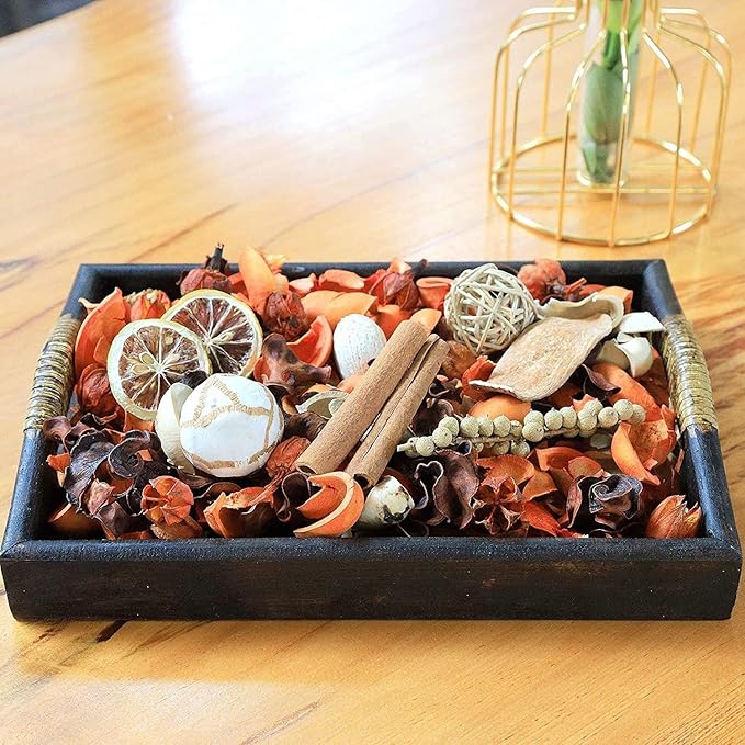 Qingbei Rina Fall Potpourri Bowl Filler, Cinnamon Scented Potpourri Dried Flowers,Thanksgiving Decorative Vase Filler,Home Fragrance, Farmhouse Harvest Decor,14 oz,(Citrus Orange)