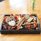 Qingbei Rina Fall Potpourri Bowl Filler, Cinnamon Scented Potpourri Dried Flowers,Thanksgiving Decorative Vase Filler,Home Fragrance, Farmhouse Harvest Decor,14 oz,(Citrus Orange)