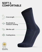 DANISH ENDURANCE Viscose Dress Socks, Premium, Soft, Breathable, Dress Socks for Men & Women, Unisex, 6-Pack