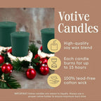 Mister Candle Bayberry Scented Votive Candles, Holiday & Christmas Collection with Essential Oils, 15 Hour Burn Time Each, Made in USA, Set of 9 (Bayberry)
