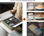 Powder Incense Burner Set - Making Incense Seal with 12pcs Toolskit, Incense Holder for Stick/Cone/Coil/Powder, Gift for Women and Fragrance