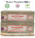 Satya White Sage Incense Sticks 250 gmx 2 Pack (500 GMS), Satya BNG (Bangalore) Insenses with Raajsee Incense Holder Bundle, Satya Nagchampa Natural Incense
