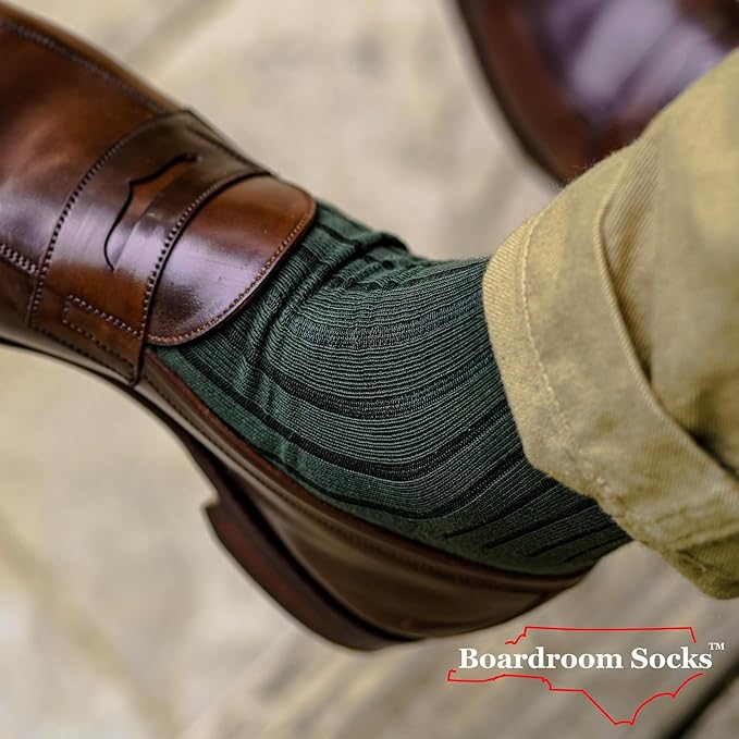 Cotton Dress Socks for Men – Comfortable Men’s Executive Socks – Classic Mid-Calf Dress Socks by Boardroom Socks