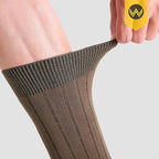 WANDER Mens Dress Socks Double Needle Rib Cotton Solid Premium Socks Lightweight Classic Business Socks 6/8 Pairs 7-12/13-15