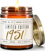 74th Birthday Gifts for Women - 'Limited Edition 1951' Soy Candle, w/Champagne on Ice I 74 Birthday Gifts for Women I 74th Birthday Gift for Her Ideas I 9oz Reusable Jar, 50Hr Burn, Made in USA