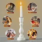 36 Pack White Taper Candles, 7-8 Hours Burn Time, Unscented, Smokeless and Dripless, 0.8 x 10 Inch Dinner Candle Set for Household, Wedding, Party and Home Décor Candlesticks