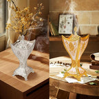 Bakhoor Incense Burner, 11Inches Charcoal Incense Burner - for Yoga, Spa Aromatherapy, Office & Home Decor, Trophy Shape (Gold)