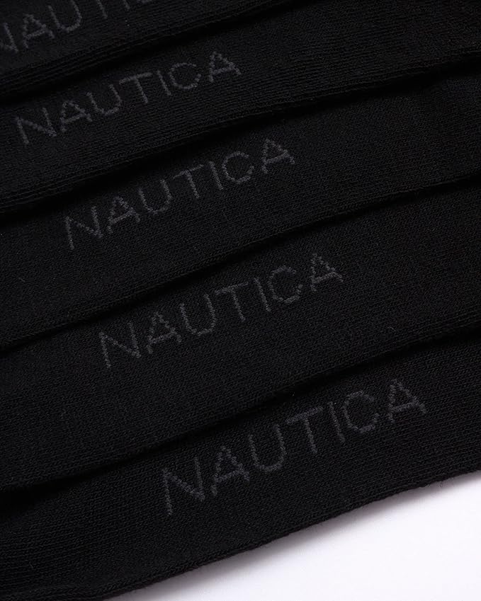 Nautica Mens Dress Socks - 10 Pack Breathable Stretch Crew-Length Work Socks for Men for Business Formal Wear (Sizes: 6-12.5)