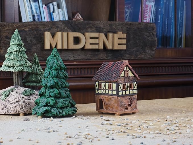 Ceramic Houses Collection - Collectible Miniature of Historic House in Lauterbach Germany - Cone Incense Holder Room Decor - Ceramic Incense Burner S19-2