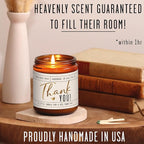 Thank You Gifts for Women - 'Thank You' Candle, w/Sandalwood Rose I Appreciation Gifts for Women I Thank You Gift for Friends, Couples, Coworkers, Boss, Teacher, Staff, Employee I 50Hr Burn, USA Made