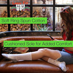 Loose Fit Stays Up Men's and Women's Casual Crew Socks (Pack of 3) Made in USA! Cushioned Sole