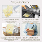 Daisy Scented Sachets Pack of 6, Spring and Summer - Long-Lasting Scented Bags, Home Fragrance, Air Freshener & Deodorizer for Closet, Room, Drawer, or Cars, Made in USA