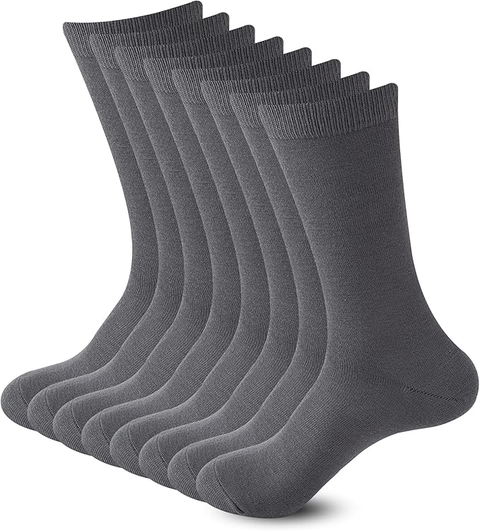 Sock Amazing Unisex Bamboo Rayon Socks Super Soft Black Crew Socks 8 Pack