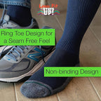 Loose Fit Stays Up Men's and Women's Casual Crew Socks (Pack of 3) Made in USA! Cushioned Sole