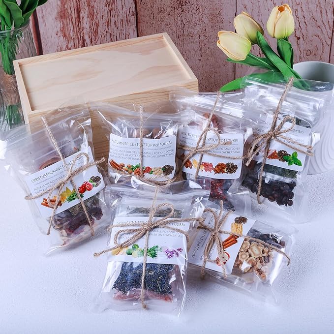 Simmering Potpourri Kit, Six Style Happiness Simmer Pot Set – Included Varieties All-Natural Spices Stove Top Scent Mix for Home Fragrance, Gift for Housewarming, Christmas, Mother’s Day