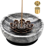 SuperLarge Handmade Natural Marble Incense Holder for Sticks and Cones-with 9 Holes, Multi-Functional Incense Burner Holder for Incense Sticks and Cones, Perfect Home Decor (5.91inch)
