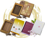 Hasegawa Original Japanese Low Smoke Incense | 3-Variety Pack | Blends of Agarwood, Sandalwood, Rose, and Sakura (Cherry Blossom) Scents (2 Agarwood & Sandalwood + Sakura)