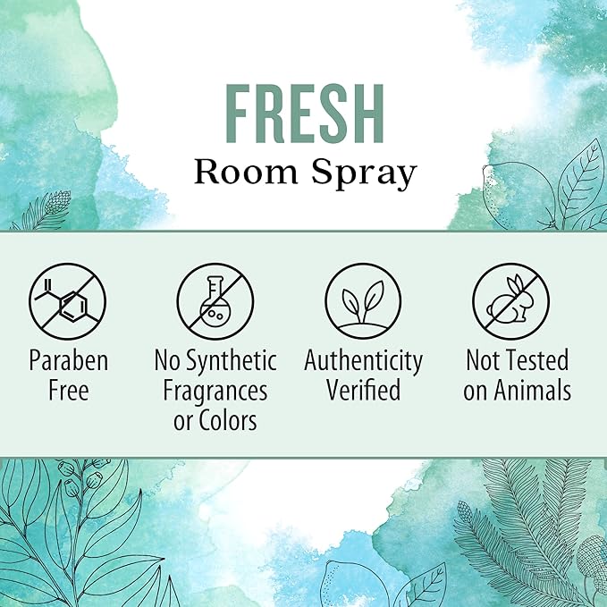 Aura Cacia Fresh Room Spray 8 Fl. oz. - Light Aroma, No Synthetic Fragrances