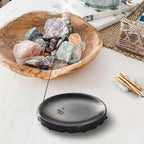 7.1-Inch Marble Incense Holder, Long Incense Holder for Sticks, Large Incense Sticks Holder for Meditation Yoga SPA, Incense Burne for Palo Santo/Sage/Cone/(Black)