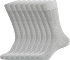 WANDER Mens Dress Socks Double Needle Rib Cotton Solid Premium Socks Lightweight Classic Business Socks 6/8 Pairs 7-12/13-15