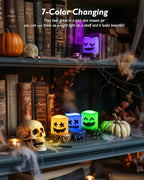 Homemory 24Pack Color Changing Halloween Flameless Candles, 200+ Hours LED Votive Candles, Battery Operated Tea Lights for Pumpkin, Party, Christmas Decor (Batteries Included)