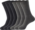 J-BOX Men's Cotton Crew Socks-Wicking Black Dress Socks, Anti-Odor&Breathable for Business/Casual, Size 6-15
