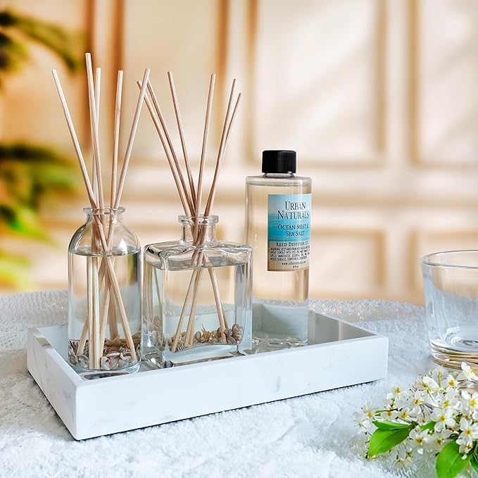 Urban Naturals Vanilla Bean Scented Oil Reed Diffuser Refill | Includes a Free Set of Reed Sticks! Vanilla Cream, Amber & Sweet Tonka Bean, 4 oz.