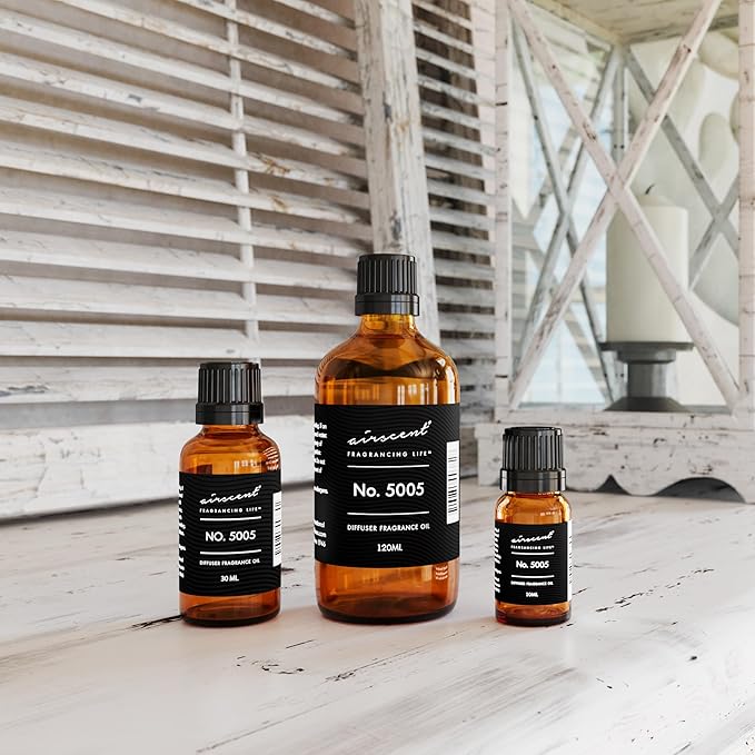 AirScent Diffuser Oil Inspired by TF's Oud Wood - No. 5005 Perfume Dupe - Fragrance Oil Blend for Ultrasonic and Waterless Diffusers and Crafting - 120 ml, 4 fl oz Glass Bottle with Dropper
